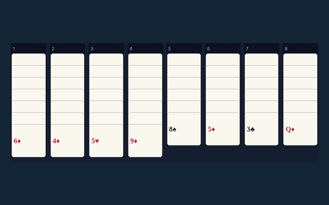 FreeCell game board